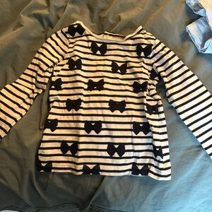 Girls long sleeve shirt shirt velvet bows